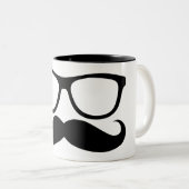 Mustache Nerd Tweekleurige Koffiemok (Voorkant rechts)