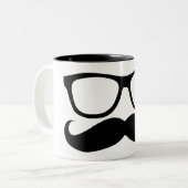 Mustache Nerd Tweekleurige Koffiemok (Voorkant links)