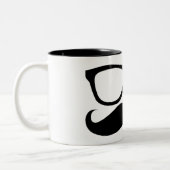 Mustache Nerd Tweekleurige Koffiemok (Links)