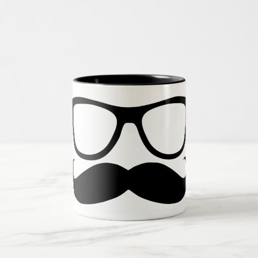 Mustache Nerd Tweekleurige Koffiemok (Center)