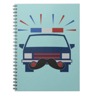 Mustache notitieboek aangepaste kleur politie