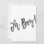 Mustache Oh Boy Baby shower Minimal Modern Elegant Kaart (Achterkant)