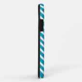 Mustache op Aqua Chevron Stripe iPhone 5 Hoesje (Achterkant/rechts)