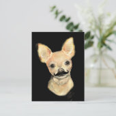 Mustache op een Cute Dog Humor Briefkaart (Staand voorkant)