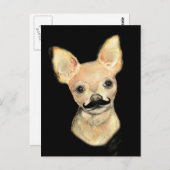 Mustache op een Cute Dog Humor Briefkaart (Voorkant / Achterkant)