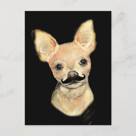 Mustache op een Cute Dog Humor Briefkaart (Voorkant)