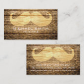 Mustache op hout visitekaartje (Voorkant / Achterkant)