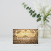 Mustache op hout visitekaartje (Staand voorkant)