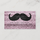 Mustache op leopard Wood Textuur #5 Visitekaartje (Achterkant)