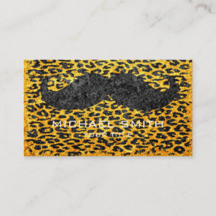 Mustache op luipaard afdrukken #2 visitekaartje