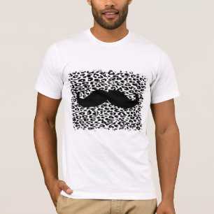 Mustache op luipaard t-shirt