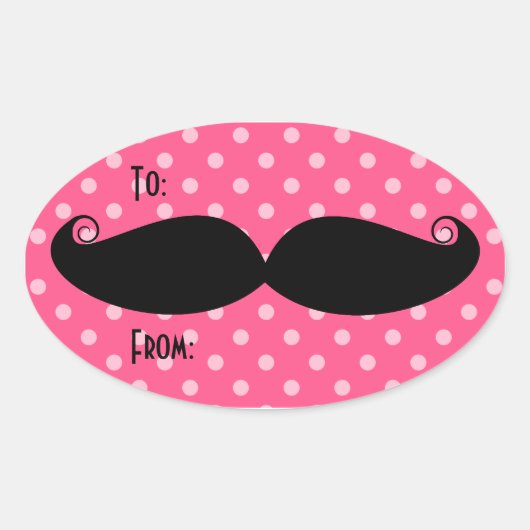 Mustache ovale Stickers (Voorkant)
