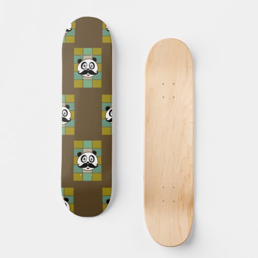 Mustache Panda 4 Persoonlijk Skateboard (Voorkant)
