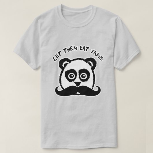 Mustache Panda laat ze yams eten T-shirt (Design voorkant)