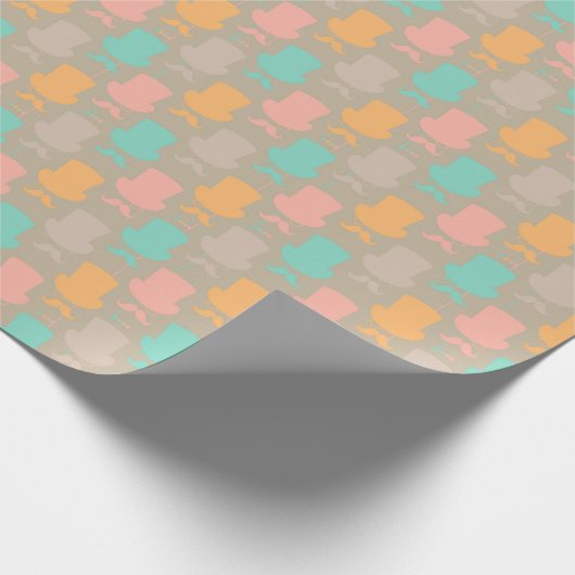 Mustache patroon 2 cadeaupapier (Hoek)