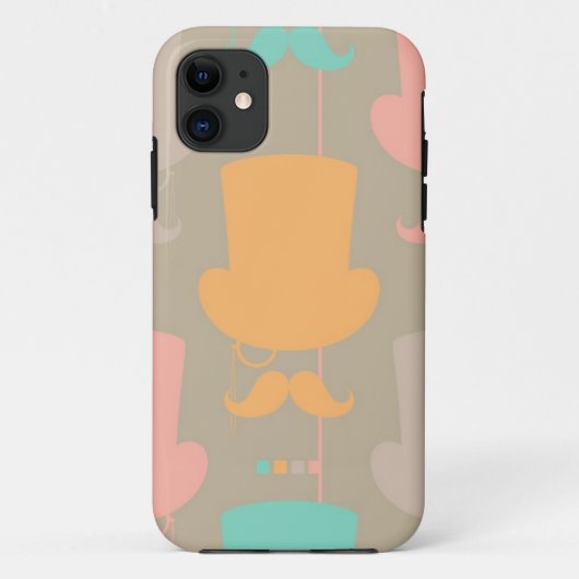 Mustache patroon 2 Case-Mate iPhone case (Achterkant)