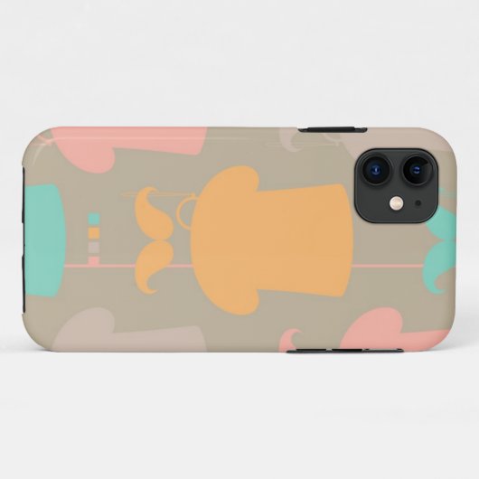 Mustache patroon 2 Case-Mate iPhone case (Achterkant (horizontaal))