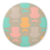 Mustache patroon 2 keramische knop (Voorkant)