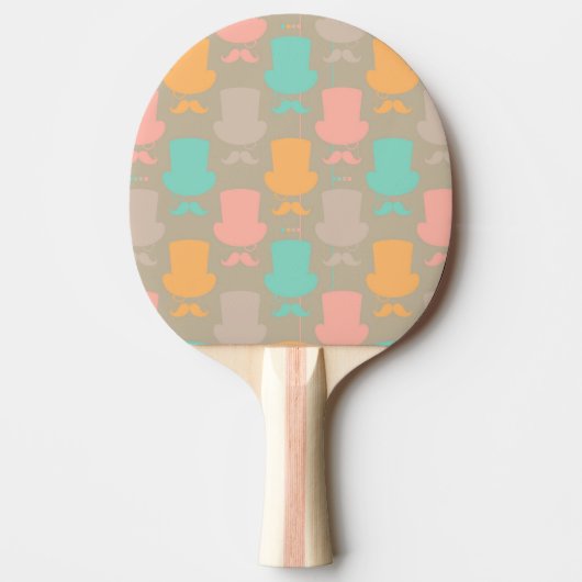 Mustache patroon 2 tafeltennisbatje (Voorkant)