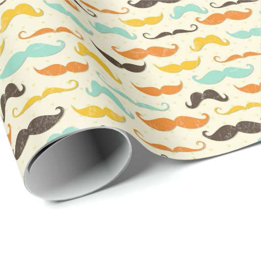 Mustache patroon 3 cadeaupapier (Rol Hoek)