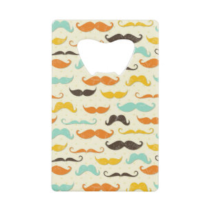 Mustache patroon 3 creditkaart flessenopener