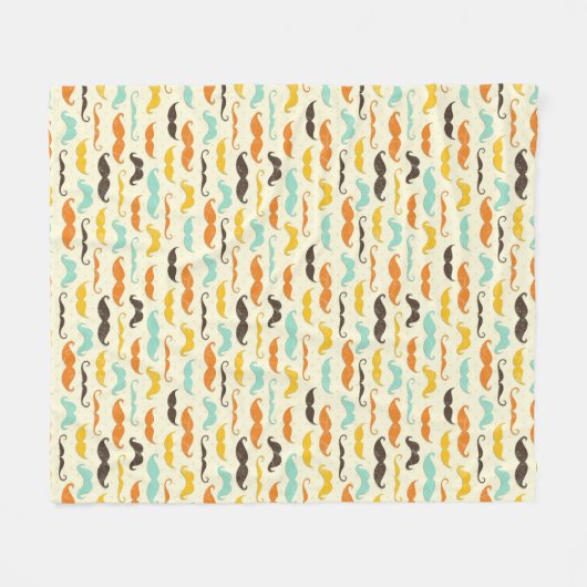 Mustache patroon 3 fleece deken (Voorkant (Horizontaal))