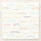 Mustache patroon 3 glazen onderzetter (Achterkant)