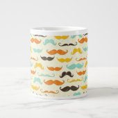 Mustache patroon 3 grote koffiekop (Voorkant)