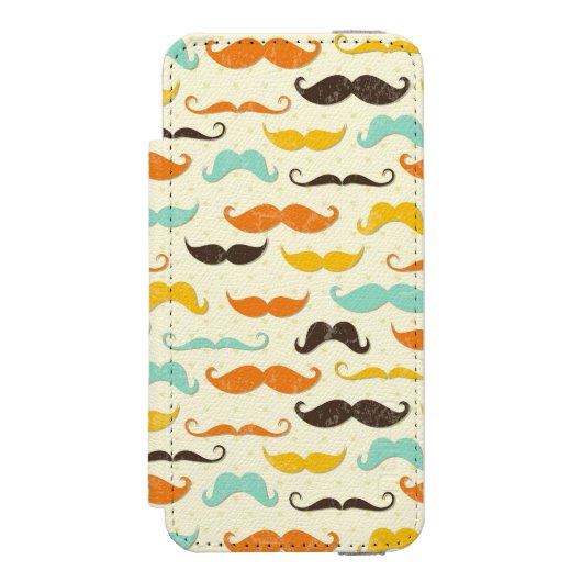 Mustache patroon 3 incipio iPhone portemonnee hoesje (Voorkant Agenda)