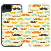 Mustache patroon 3 incipio iPhone portemonnee hoesje (Agenda Open)