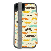 Mustache patroon 3 incipio iPhone portemonnee hoesje (Agenda Achterkant)