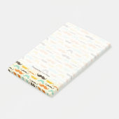 Mustache patroon 3 post-it® notes (Schuin)