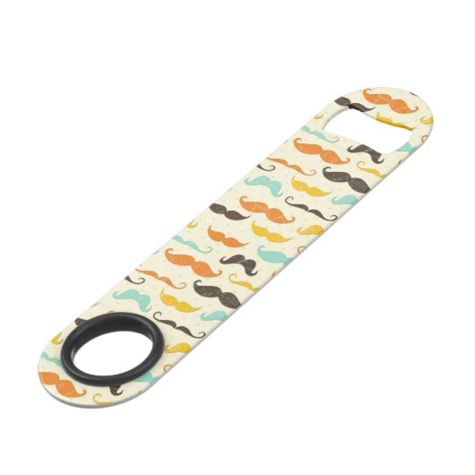 Mustache patroon 3 speed flessenopener (Achterkant Gekanteld)