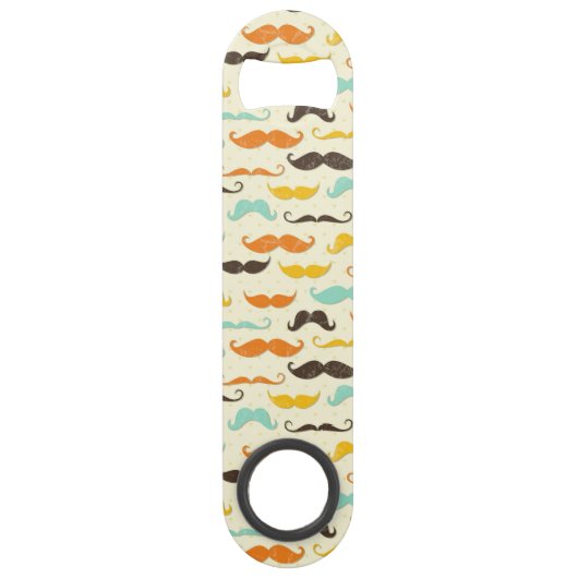 Mustache patroon 3 speed flessenopener (Voorkant)