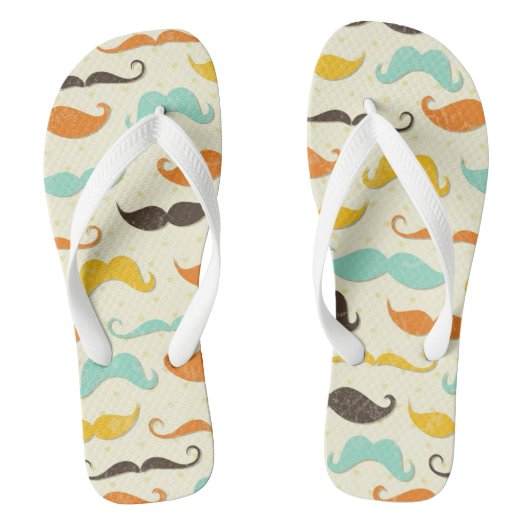Mustache patroon 3 teenslippers (Voetbed)