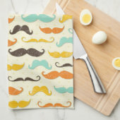 Mustache patroon 3 theedoek (Quarter Fold)