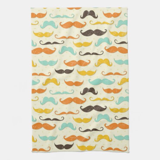 Mustache patroon 3 theedoek (Verticaal)