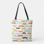 Mustache patroon 3 tote bag (Achterkant)