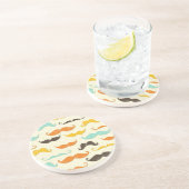 Mustache patroon 3 zandsteen onderzetter (Zijkant)