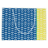 Mustache Patroon Blauw Geel Kleurrijk Ontwerp Plez Groot Cadeauzakje (Achterkant)