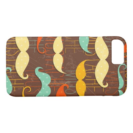 Mustache patroon Case-Mate iPhone case (Achterkant (Horizontaal))