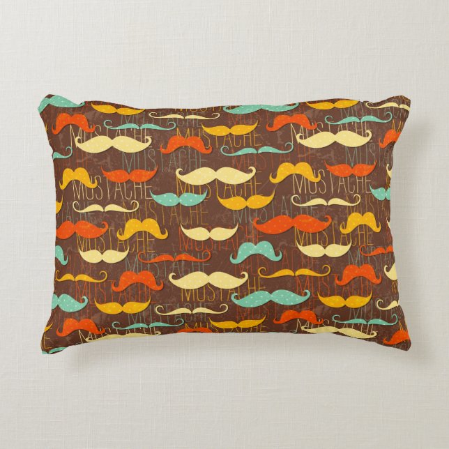 Mustache patroon decoratief kussen (Voorkant)