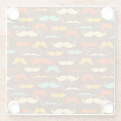 Mustache patroon glazen onderzetter (Achterkant)