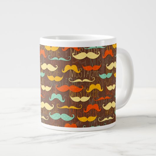 Mustache patroon grote koffiekop (Voorkant rechts)