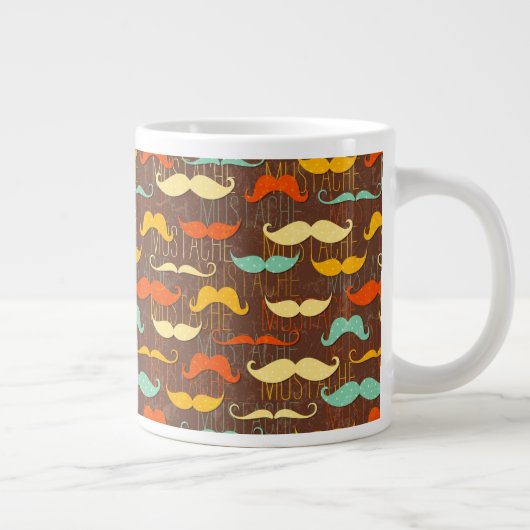 Mustache patroon grote koffiekop (Rechts)
