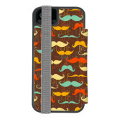 Mustache patroon incipio iPhone portemonnee hoesje (Agenda Achterkant)