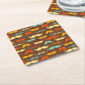 Mustache patroon kartonnen onderzetters (Schuin)