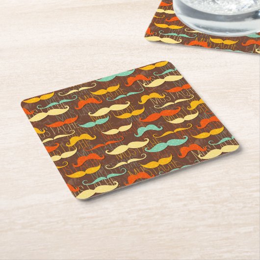 Mustache patroon kartonnen onderzetters (Schuin)