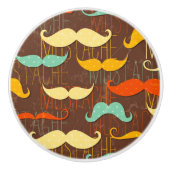 Mustache patroon keramische knop (Voorkant)