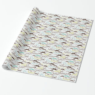 Mustache patroon, retro-stijl 2 cadeaupapier